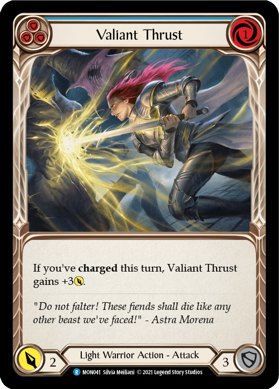 Valiant Thrust (Blue) [MON041] 1st Edition Normal - La Boîte Mystère ( The Mystery Box)
