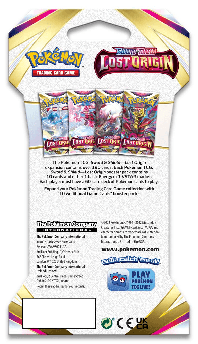 Sword & Shield: Lost Origin - 4X Sleeved Booster Pack - La Boîte Mystère ( The Mystery Box)