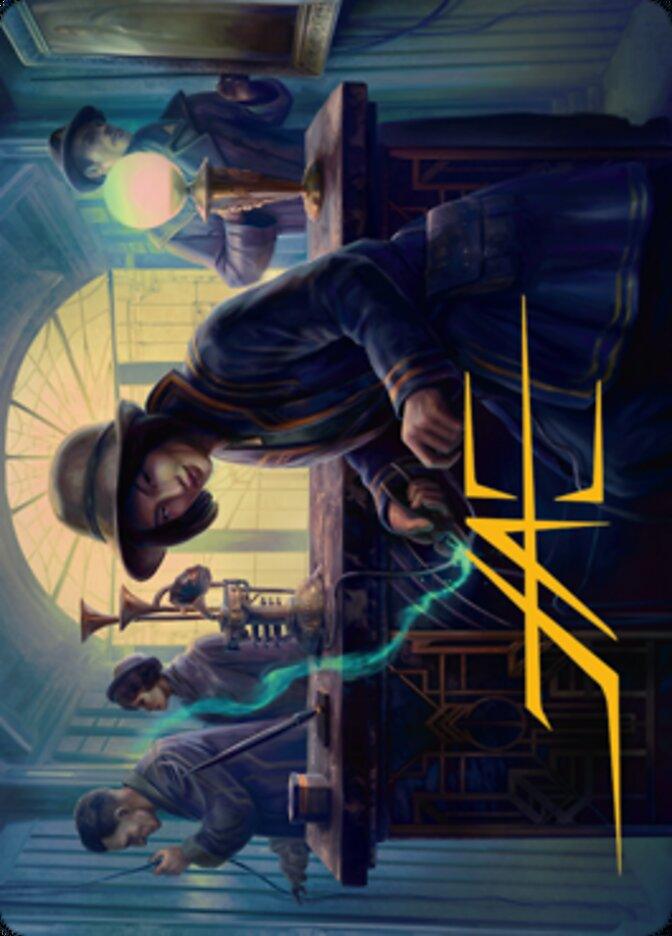 Wiretapping Art Card (Gold-Stamped Signature) [Streets of New Capenna Art Series] - La Boîte Mystère ( The Mystery Box)