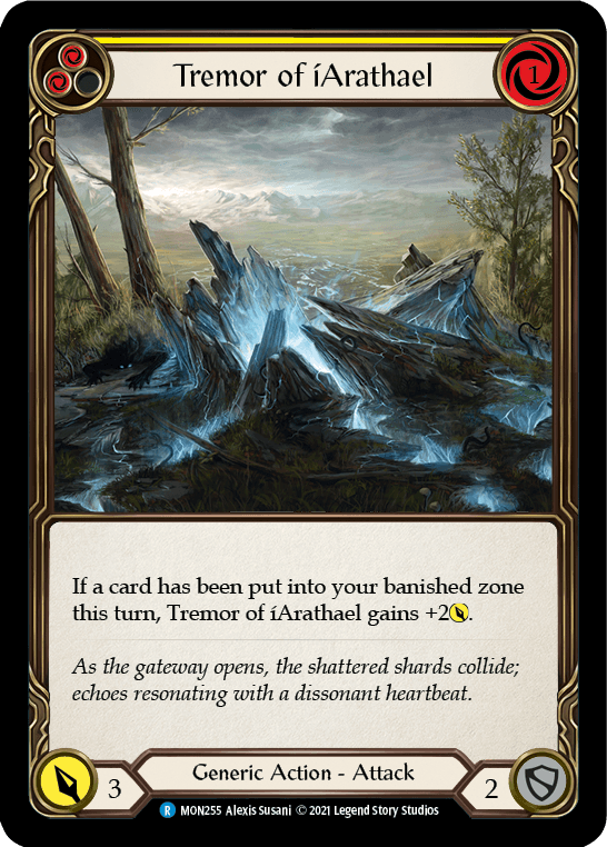 Tremor of iArathael (Yellow) [MON255-RF] 1st Edition Rainbow Foil - La Boîte Mystère ( The Mystery Box)