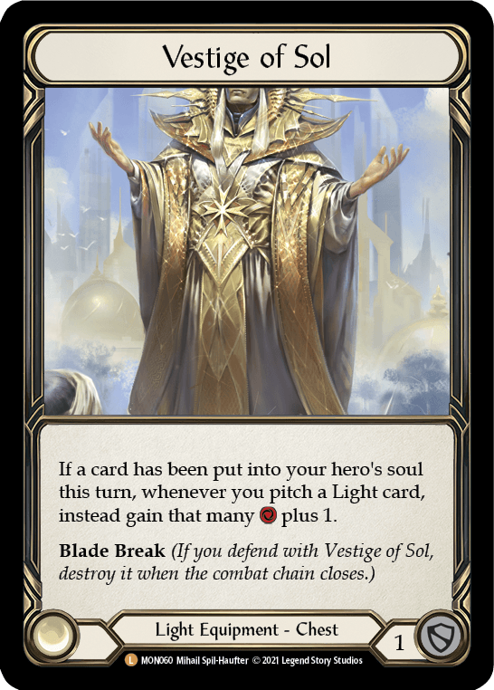 Vestige of Sol [MON060-CF] 1st Edition Cold Foil - La Boîte Mystère ( The Mystery Box)