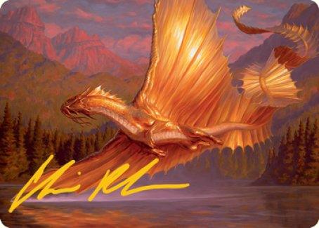 Adult Gold Dragon Art Card (Gold-Stamped Signature) [Dungeons & Dragons: Adventures in the Forgotten Realms Art Series] - La Boîte Mystère ( The Mystery Box)