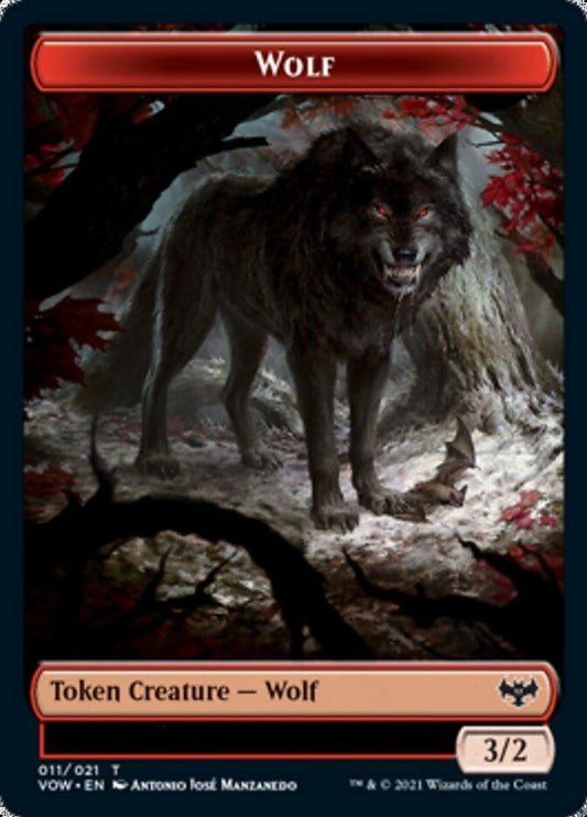 Wolf (011) // Human (010) Double-sided Token [Innistrad: Crimson Vow Tokens] - La Boîte Mystère ( The Mystery Box)