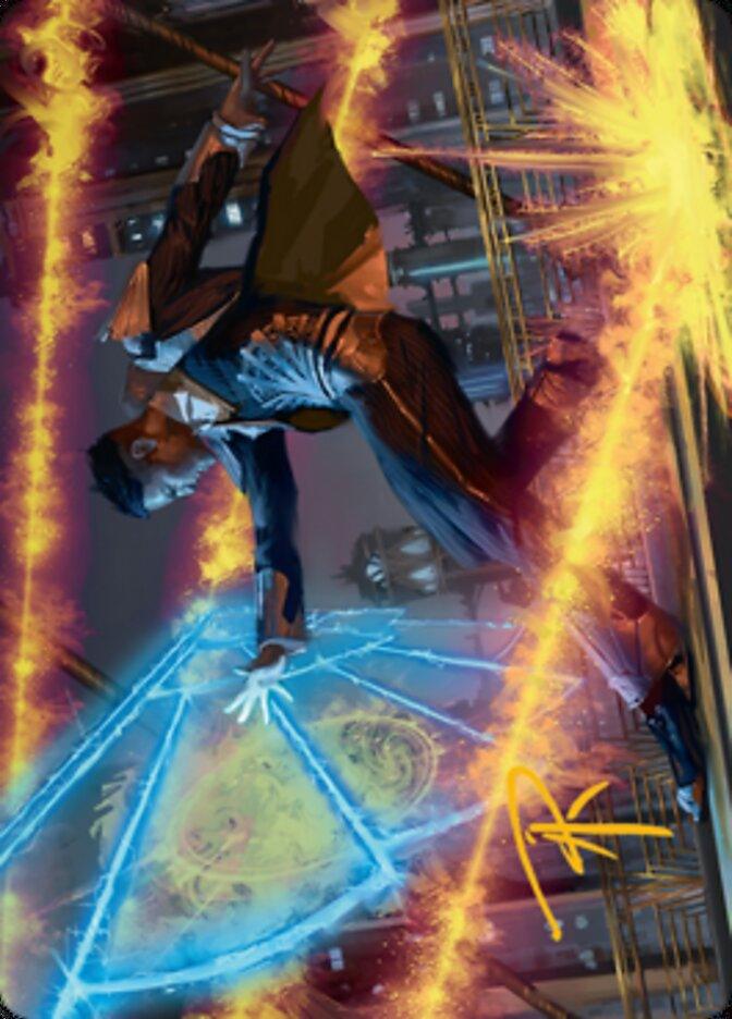 Wingshield Agent Art Card (Gold-Stamped Signature) [Streets of New Capenna Art Series] - La Boîte Mystère ( The Mystery Box)