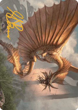 Ancient Gold Dragon Art Card (28) (Gold-Stamped Signature) [Commander Legends: Battle for Baldur's Gate Art Series] - La Boîte Mystère ( The Mystery Box)