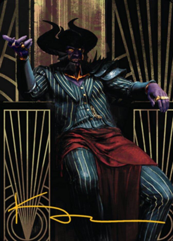 Ob Nixilis, the Adversary 2 Art Card (Gold-Stamped Signature) [Streets of New Capenna Art Series] - La Boîte Mystère ( The Mystery Box)
