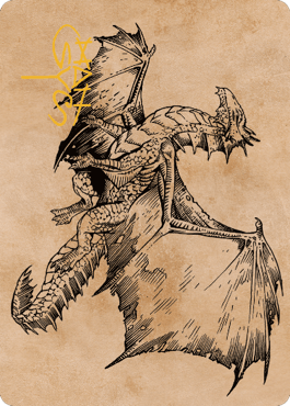 Ancient Bronze Dragon Art Card (58) (Gold-Stamped Signature) [Commander Legends: Battle for Baldur's Gate Art Series] - La Boîte Mystère ( The Mystery Box)