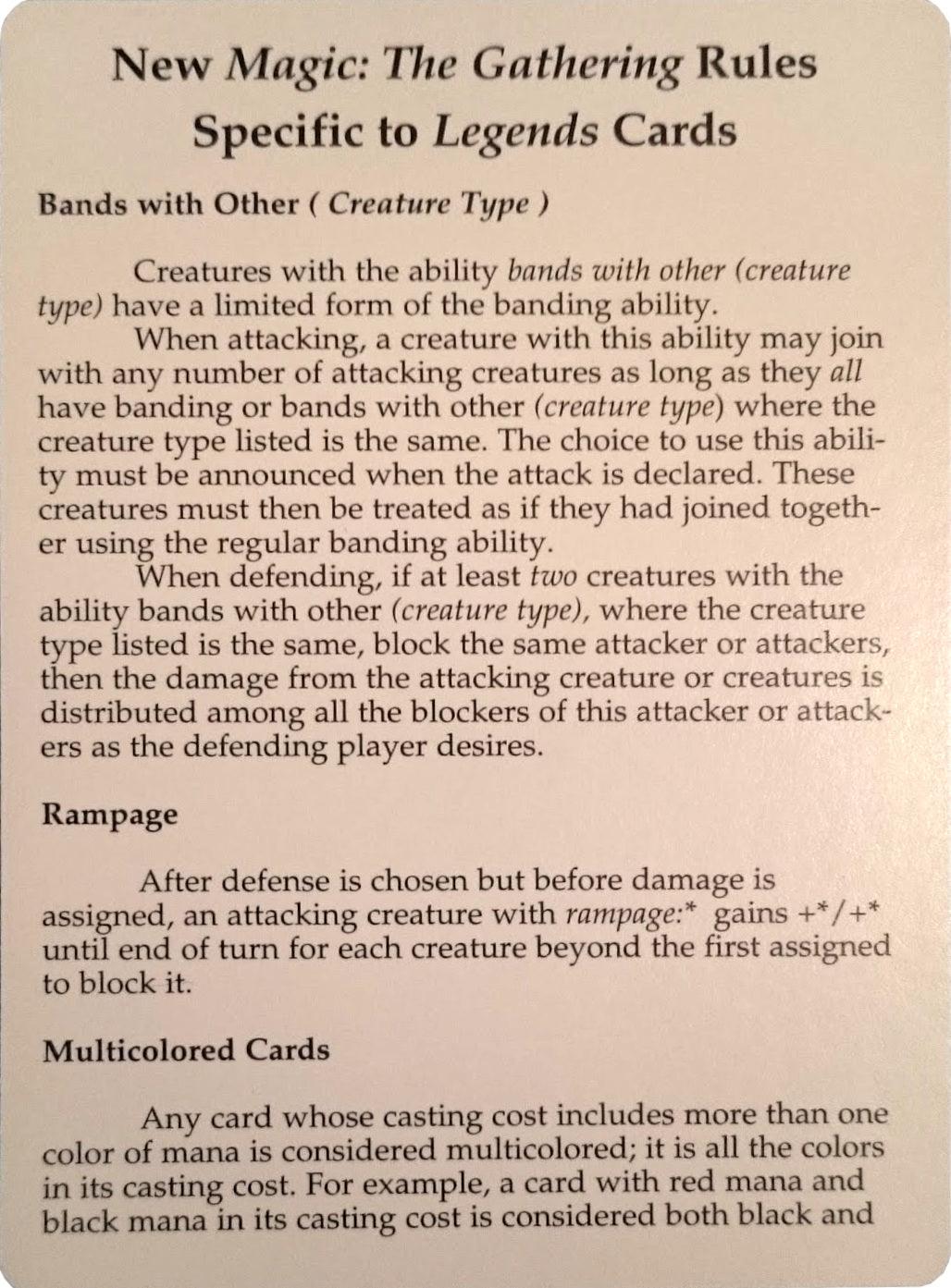 Legends Rules Card [Legends Tokens] - La Boîte Mystère ( The Mystery Box)
