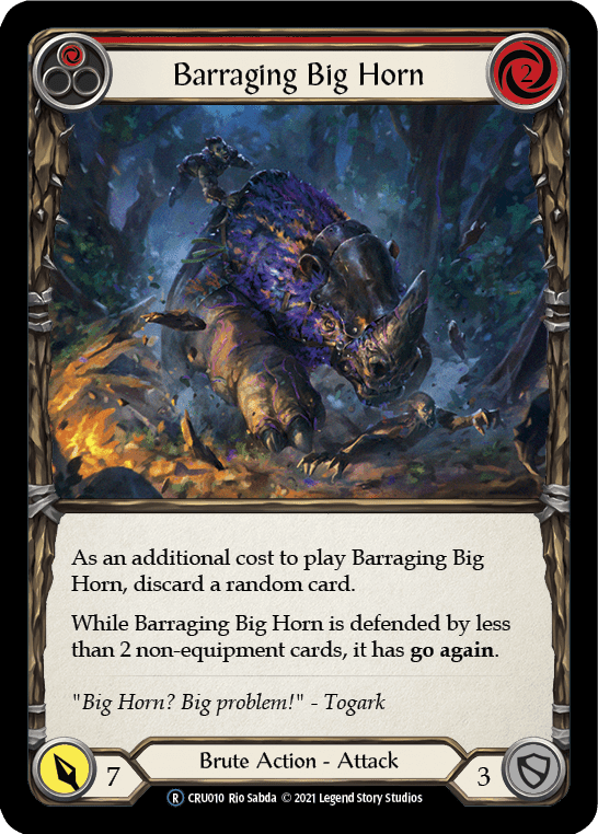 Flesh And Blood Flesh And Blood Single Barraging Big Horn (Red) [U-CRU010-RF] Unlimited Rainbow Foil