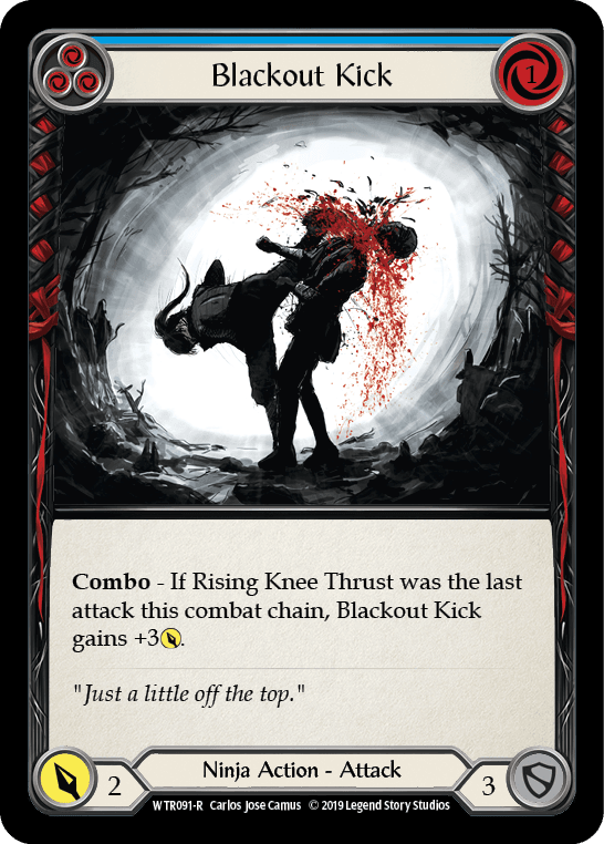 Flesh And Blood Flesh And Blood Single Blackout Kick (Blue) [WTR091-R] Alpha Print Rainbow Foil