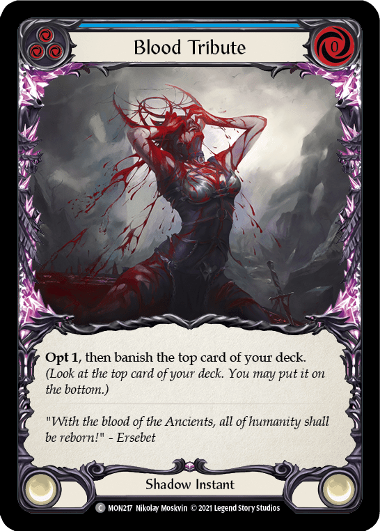 Flesh And Blood Flesh And Blood Single Blood Tribute (Blue) [MON217-RF] 1st Edition Rainbow Foil