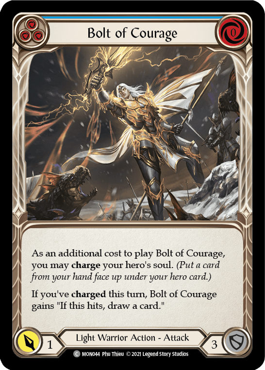 Flesh And Blood Flesh And Blood Single Bolt of Courage (Blue) [MON044-RF] 1st Edition Rainbow Foil
