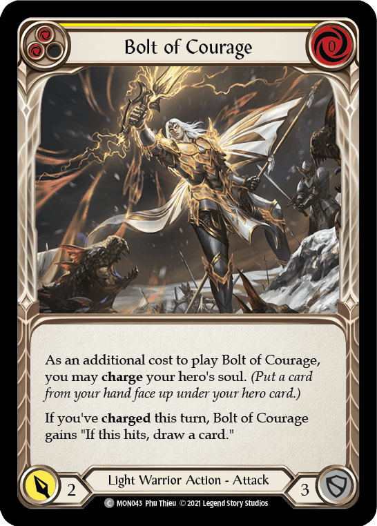 Flesh And Blood Flesh And Blood Single Bolt of Courage (Yellow) [MON043-RF] 1st Edition Rainbow Foil