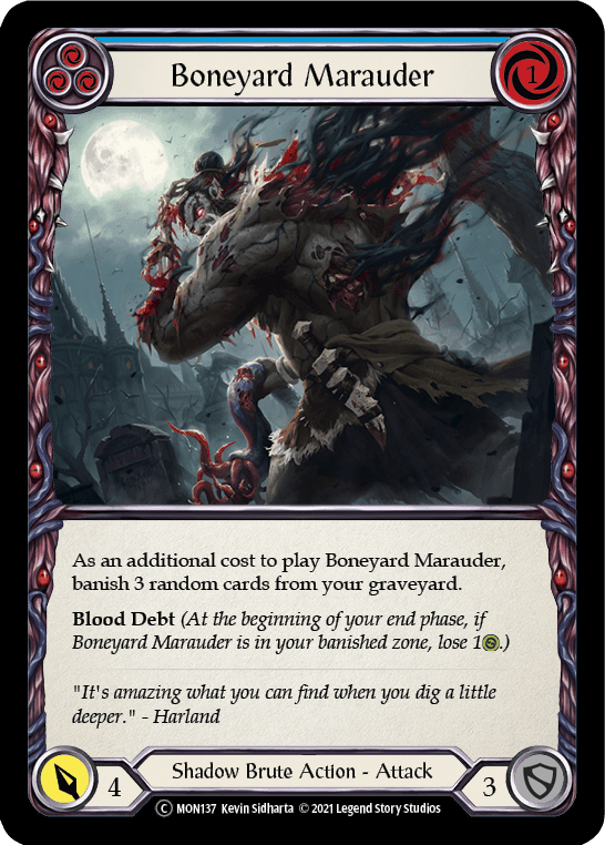 Flesh And Blood Flesh And Blood Single Boneyard Marauder (Blue) [U-MON137] Unlimited Normal