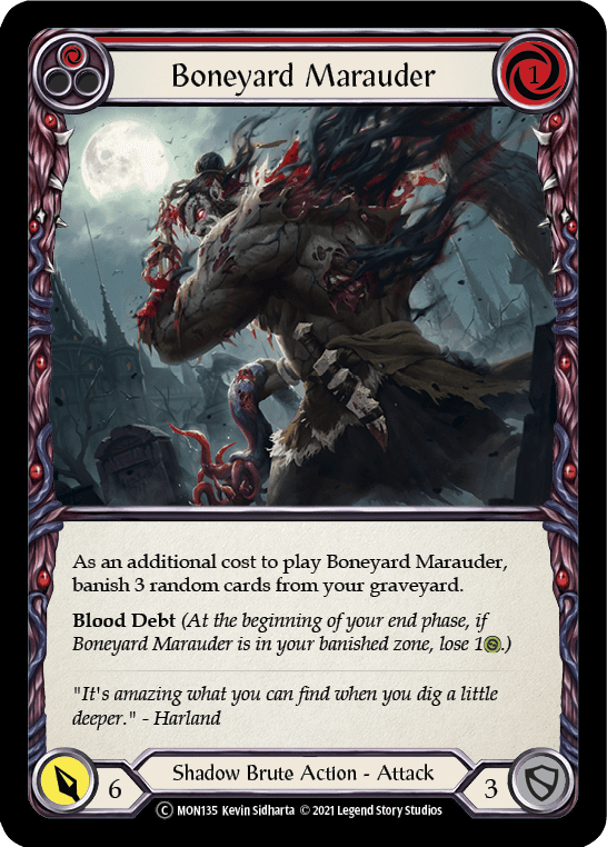 Flesh And Blood Flesh And Blood Single Boneyard Marauder (Red) [U-MON135-RF] Unlimited Rainbow Foil