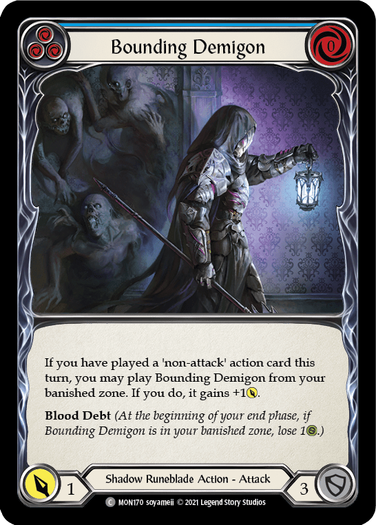 Flesh And Blood Flesh And Blood Single Bounding Demigon (Blue) [MON170] 1st Edition Normal