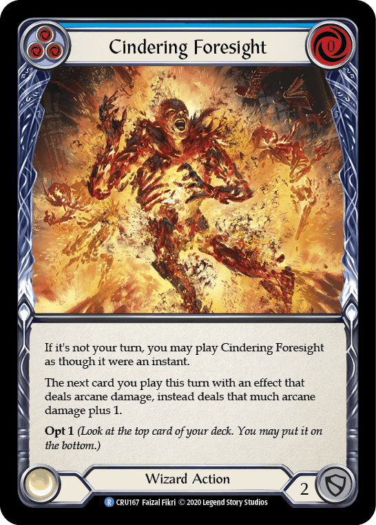 Flesh And Blood Flesh And Blood Single Cindering Foresight (Blue) [CRU167] 1st Edition Rainbow Foil