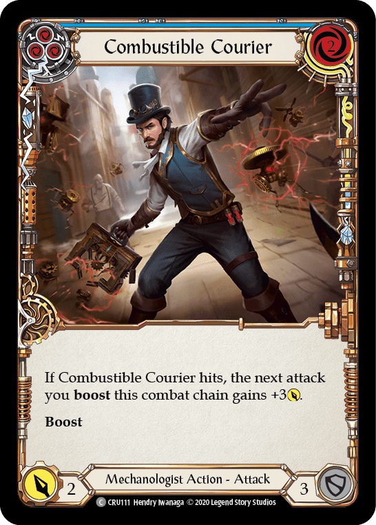 Flesh And Blood Flesh And Blood Single Combustible Courier (Blue) [CRU111] 1st Edition Rainbow Foil