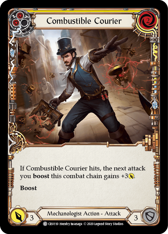 Flesh And Blood Flesh And Blood Single Combustible Courier (Yellow) [CRU110] 1st Edition Rainbow Foil