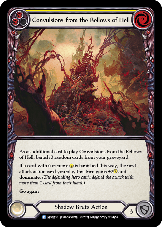 Flesh And Blood Flesh And Blood Single Convulsions from the Bellows of Hell (Yellow) [MON133-RF] 1st Edition Rainbow Foil
