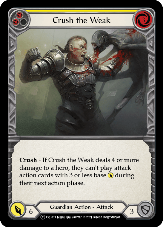 Flesh And Blood Flesh And Blood Single Crush the Weak (Yellow) [U-CRU033-RF] Unlimited Rainbow Foil