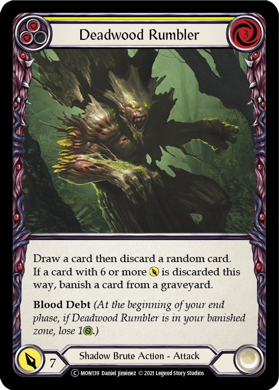 Flesh And Blood Flesh And Blood Single Deadwood Rumbler (Yellow) [U-MON139-RF] Unlimited Rainbow Foil