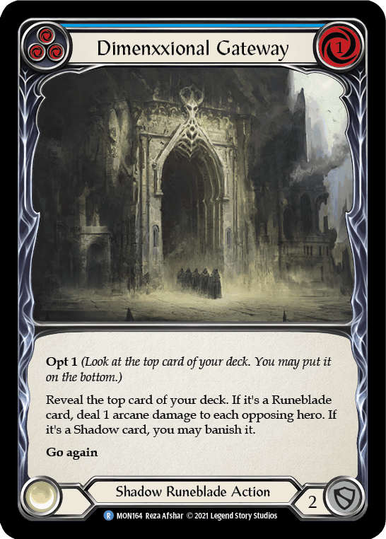 Flesh And Blood Flesh And Blood Single Dimenxxional Gateway (Blue) [MON164-RF] 1st Edition Rainbow Foil