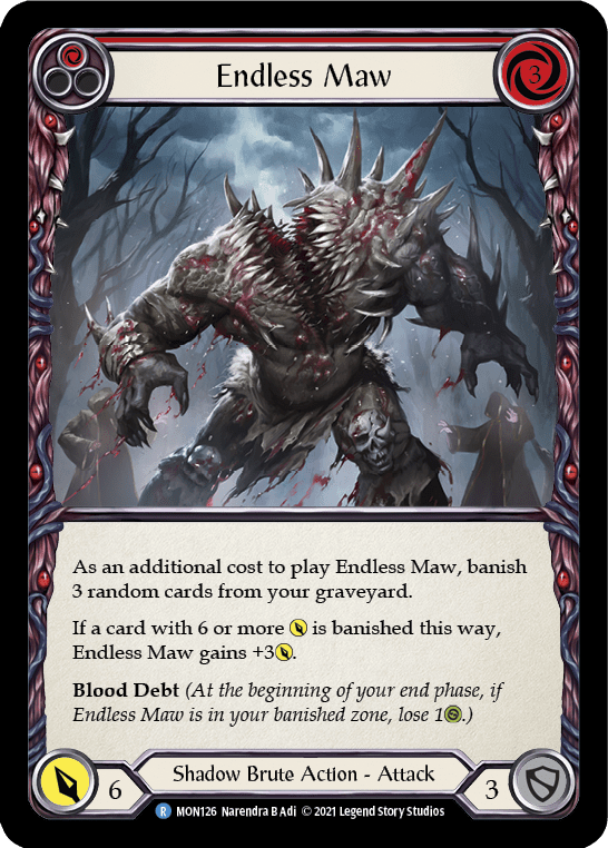 Flesh And Blood Flesh And Blood Single Endless Maw (Red) [MON126] 1st Edition Normal