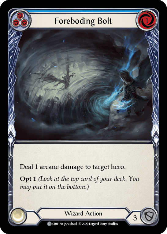 Flesh And Blood Flesh And Blood Single Foreboding Bolt (Blue) [CRU170] 1st Edition Rainbow Foil
