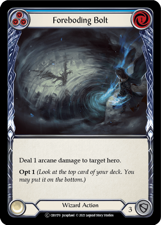Flesh And Blood Flesh And Blood Single Foreboding Bolt (Blue) [U-CRU170-RF] Unlimited Rainbow Foil
