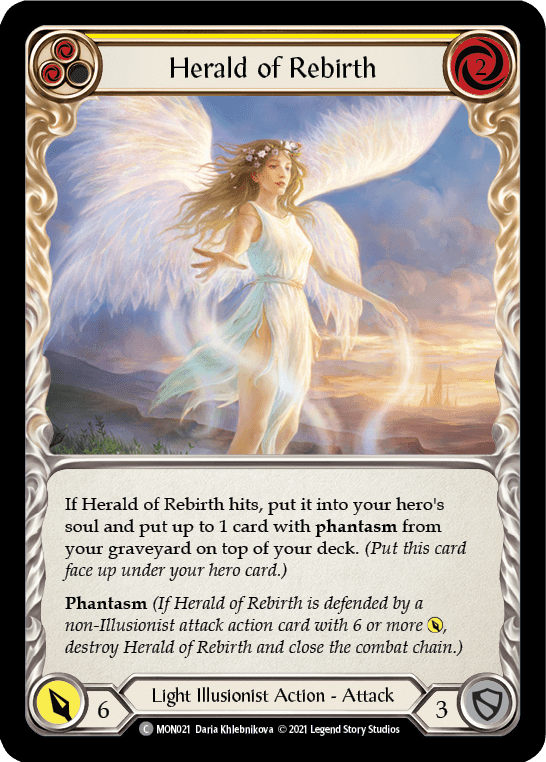 Flesh And Blood Flesh And Blood Single Herald of Rebirth (Yellow) [MON021-RF] 1st Edition Rainbow Foil
