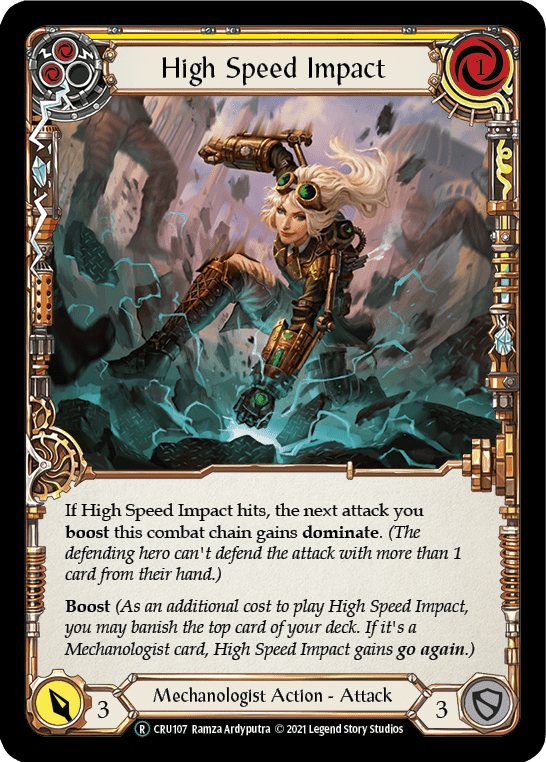 Flesh And Blood Flesh And Blood Single High Speed Impact (Yellow) [U-CRU107-RF] Unlimited Rainbow Foil