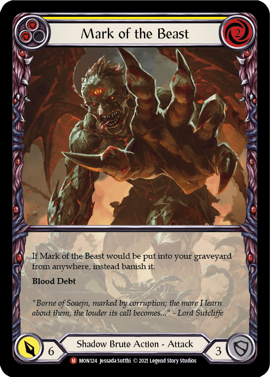 Flesh And Blood Flesh And Blood Single Mark of the Beast [MON124-EA] 1st Edition Rainbow Foil
