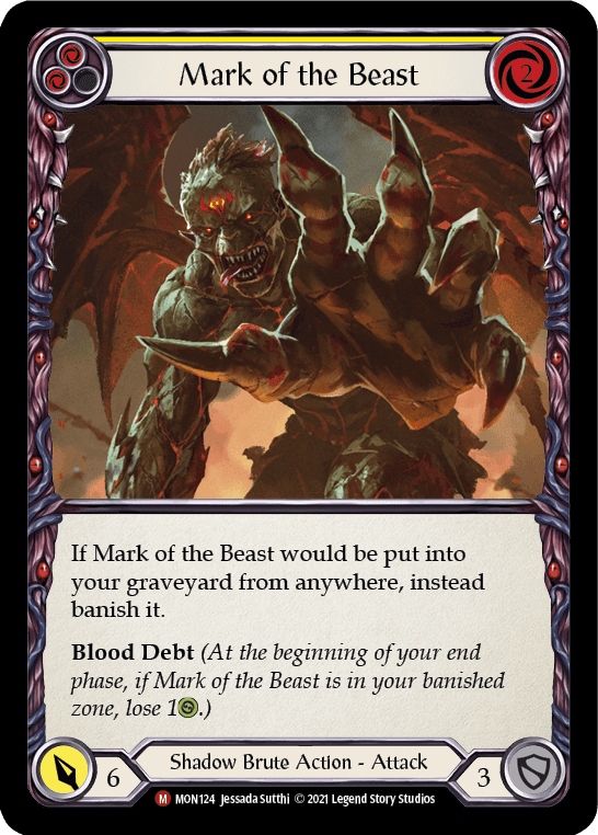 Flesh And Blood Flesh And Blood Single Mark of the Beast [MON124-RF] 1st Edition Rainbow Foil