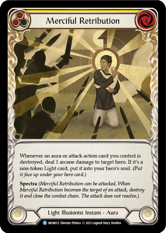 Flesh And Blood Flesh And Blood Single Merciful Retribution [MON012-RF] 1st Edition Rainbow Foil