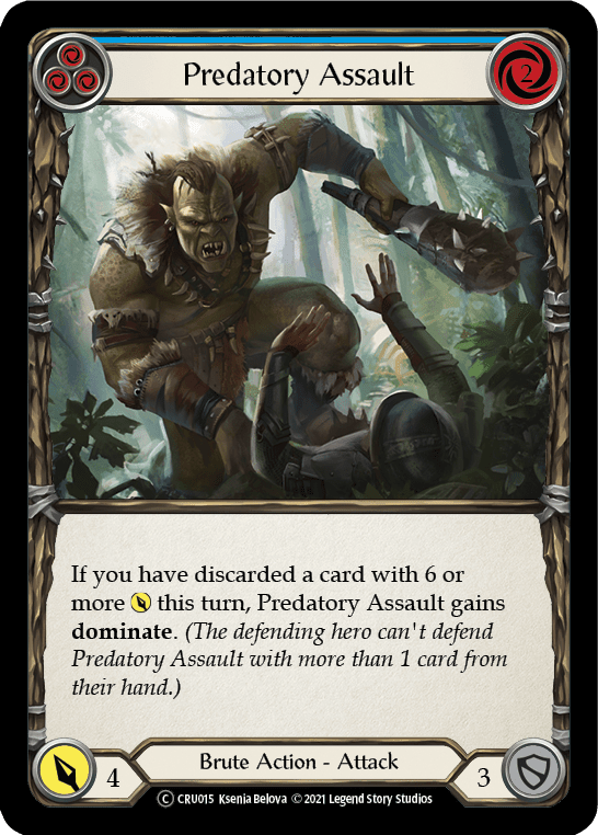 Flesh And Blood Flesh And Blood Single Predatory Assault (Blue) [U-CRU015] Unlimited Normal