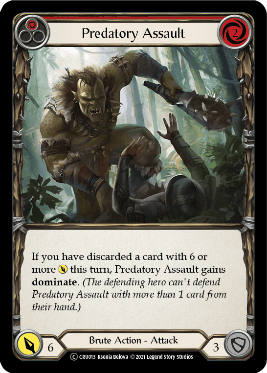 Flesh And Blood Flesh And Blood Single Predatory Assault (Red) [U-CRU013-RF] Unlimited Rainbow Foil