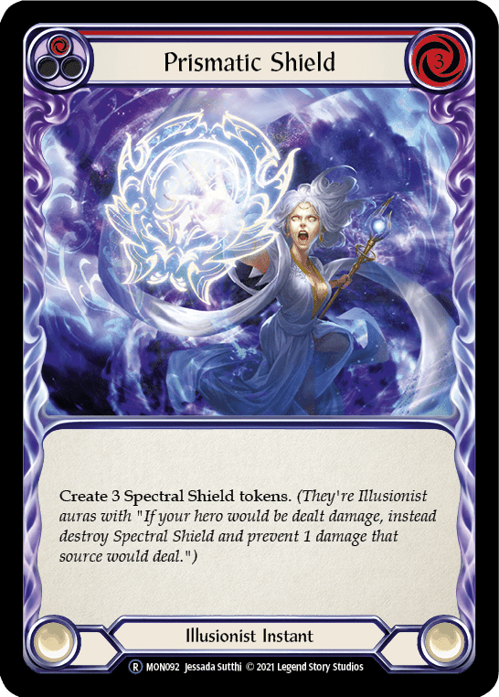 Flesh And Blood Flesh And Blood Single Prismatic Shield (Red) [U-MON092-RF] Unlimited Rainbow Foil