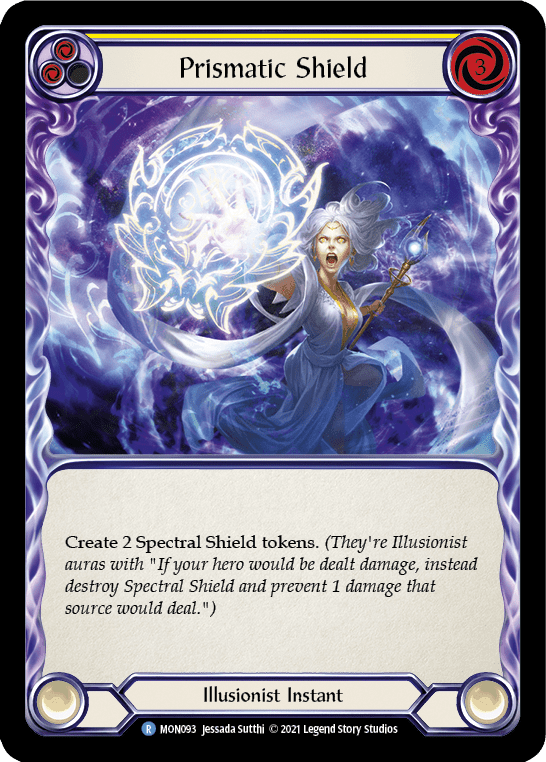Flesh And Blood Flesh And Blood Single Prismatic Shield (Yellow) [MON093-RF] 1st Edition Rainbow Foil