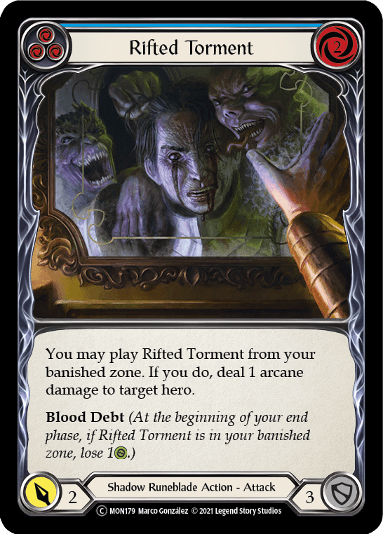 Flesh And Blood Flesh And Blood Single Rifted Torment (Blue) [U-MON179-RF] Unlimited Rainbow Foil