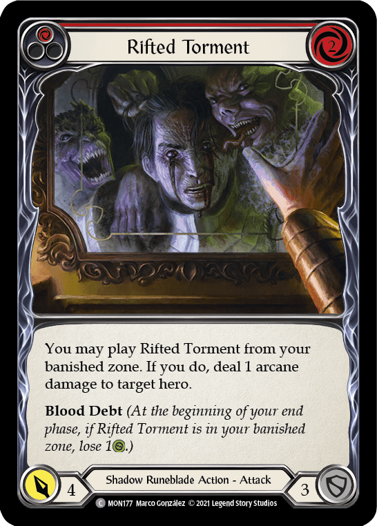 Flesh And Blood Flesh And Blood Single Rifted Torment (Red) [MON177-RF] 1st Edition Rainbow Foil