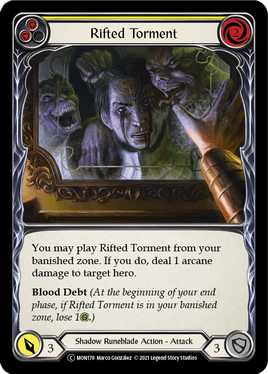 Flesh And Blood Flesh And Blood Single Rifted Torment (Yellow) [U-MON178-RF] Unlimited Rainbow Foil