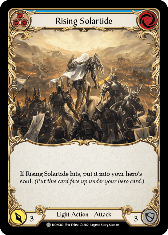Flesh And Blood Flesh And Blood Single Rising Solartide (Blue) [MON080-RF] 1st Edition Rainbow Foil