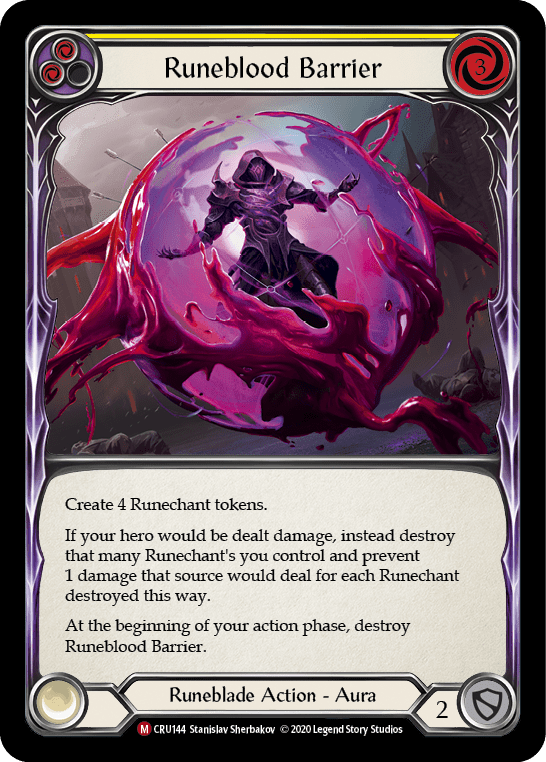 Flesh And Blood Flesh And Blood Single Runeblood Barrier [CRU144] 1st Edition Rainbow Foil