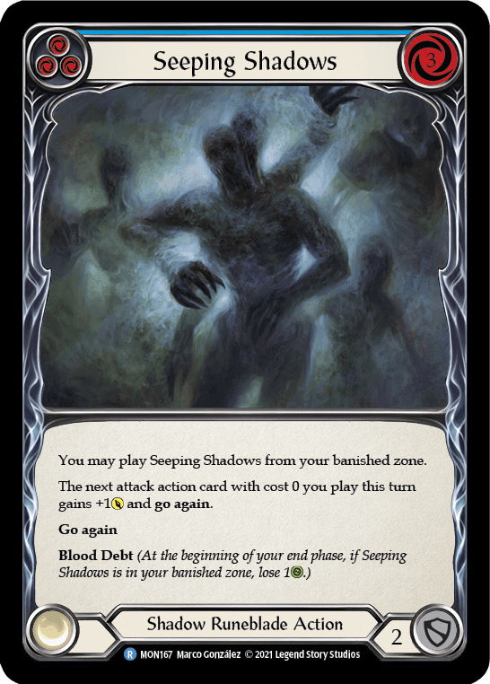 Flesh And Blood Flesh And Blood Single Seeping Shadows (Blue) [MON167-RF] 1st Edition Rainbow Foil
