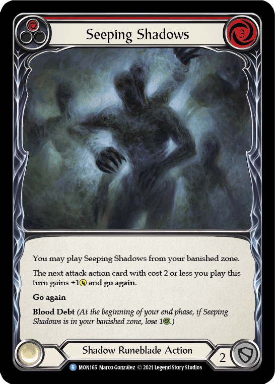 Flesh And Blood Flesh And Blood Single Seeping Shadows (Red) [MON165-RF] 1st Edition Rainbow Foil