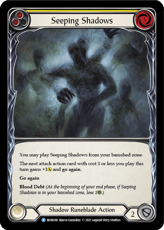 Flesh And Blood Flesh And Blood Single Seeping Shadows (Yellow) [MON166-RF] 1st Edition Rainbow Foil