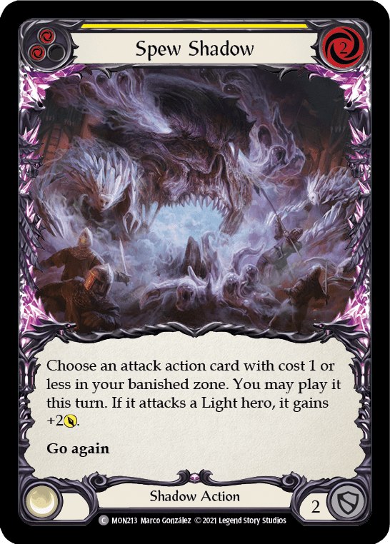 Flesh And Blood Flesh And Blood Single Spew Shadow (Yellow) [MON213-RF] 1st Edition Rainbow Foil
