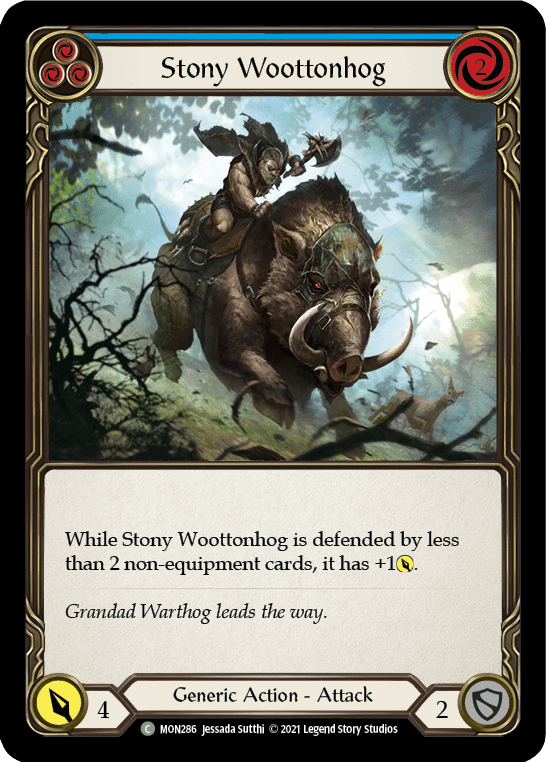Flesh And Blood Flesh And Blood Single Stony Woottonhog (Blue) [MON286-RF] 1st Edition Rainbow Foil