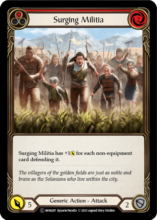 Flesh And Blood Flesh And Blood Single Surging Militia (Red) [U-MON287-RF] Unlimited Rainbow Foil